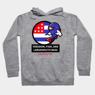 Freedom, Fish, and Largemouth Bass: A Patriotic Trio Hoodie